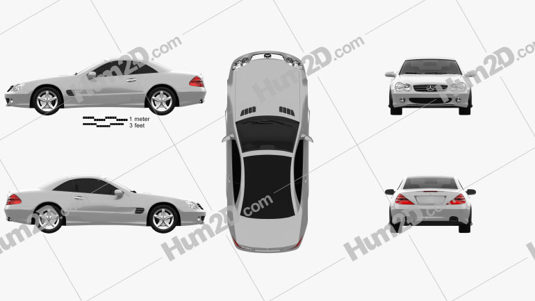 Mercedes-Benz SL-Class (R230) 2001 car clipart