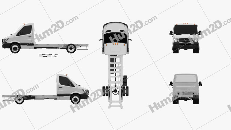Mercedes-Benz Sprinter Single Cab Chassis LWB 2013 clipart