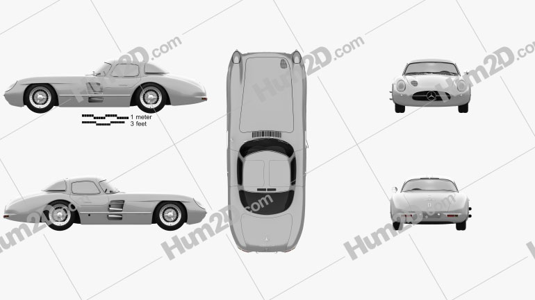 Mercedes-Benz SLR 300 Uhlenhaut Coupe 1955 car clipart