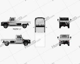 Mercedes-Benz G-Class (W463) Single Cab Alloy Tray 2017 car clipart