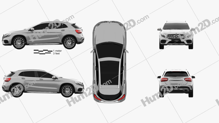 Mercedes-Benz GLA-Class (X156) AMG Line 2017 car clipart