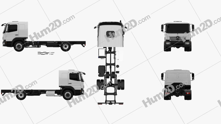 Mercedes-Benz Atego L-Cab Chassis Truck 2013 clipart