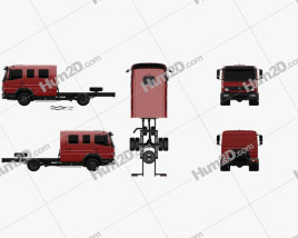 Mercedes-Benz Atego Crew Cab Chassis Truck 2004 clipart
