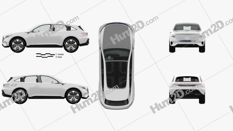 Mercedes-Benz EQ concept with HQ interior 2017 car clipart