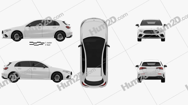 Mercedes-Benz A-class (W177) AMG Line 2018 car clipart