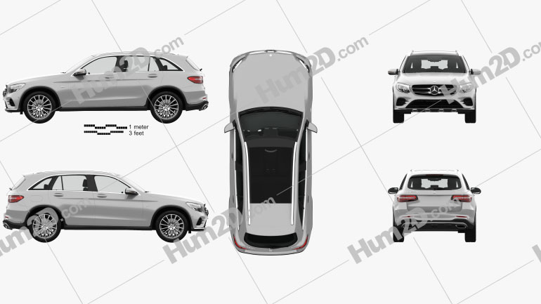 Mercedes-Benz GLC-class (X205) AMG Line with HQ interior 2015 Clipart Image