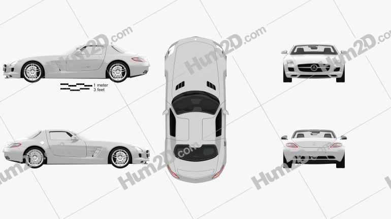 Mercedes-Benz SLS-class with HQ interior 2011 car clipart