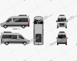 Mercedes-Benz Sprinter (W907) Passenger Van L2H2 2019 clipart