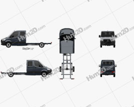 Mercedes-Benz Sprinter (W907) Crew Cab Chassis L3 2019 clipart