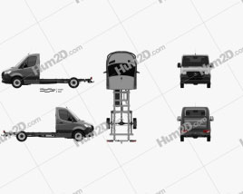 Mercedes-Benz Sprinter (W907) Single Cab Chassis L2 2019 clipart