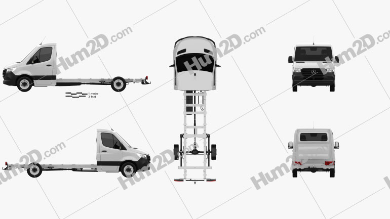 Mercedes-Benz Sprinter (W907) Single Cab Chassis L3 2019 PNG Clipart