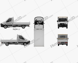 Mercedes-Benz Sprinter (W907) Cabina única Dropside L2 2019 clipart