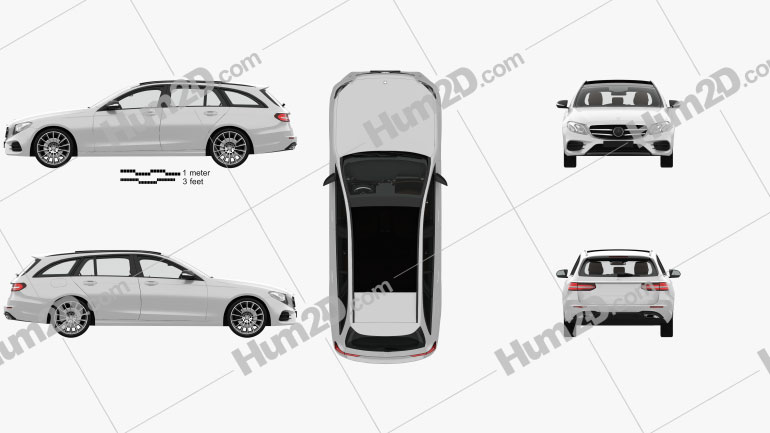 Mercedes-Benz E-class AMG-Line estate with HQ interior 2016 car clipart