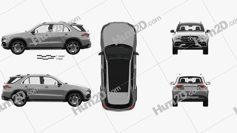 Mercedes-Benz GLE-class with HQ interior 2019 Clipart Image