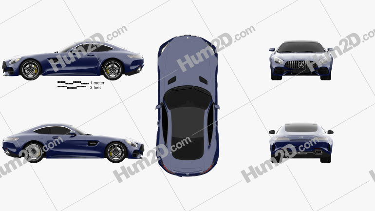 Mercedes-Benz AMG GT C coupe 2016 Clipart Image