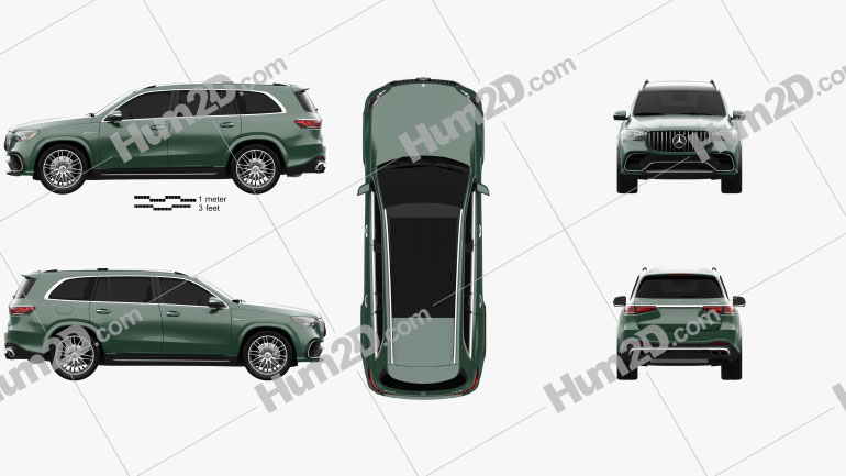 Mercedes-Benz GLS-class AMG US-spec 2021 car clipart