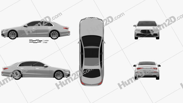 Mercedes-Benz Classe S (V222) LWB  2021 car clipart