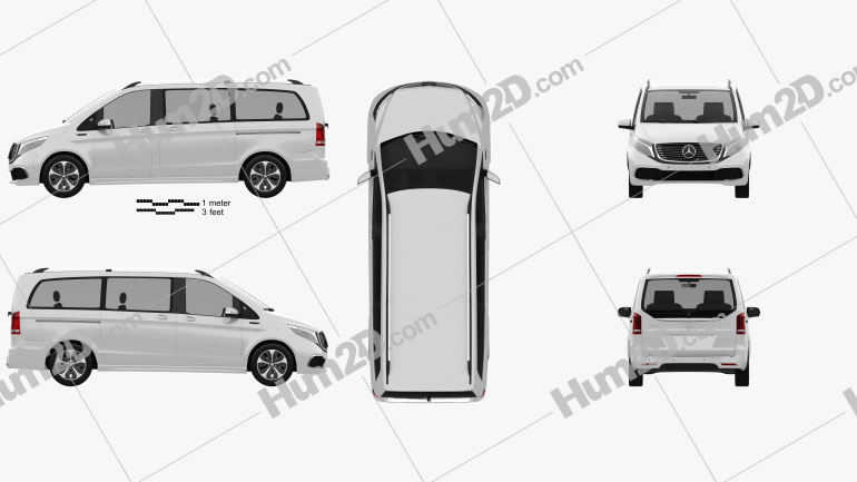 Mercedes-Benz EQV 2021 Clipart Image