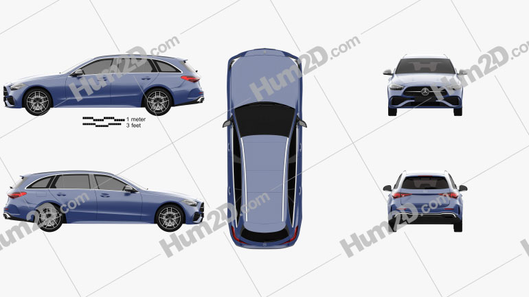 Mercedes-Benz C-class AMG-Line estate 2021 car clipart