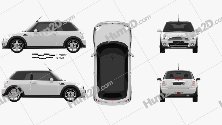 Mini Cooper convertible 2011 car clipart