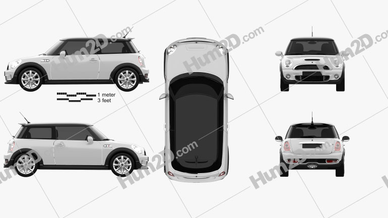 Mini Cooper S hardtop 2011 car clipart