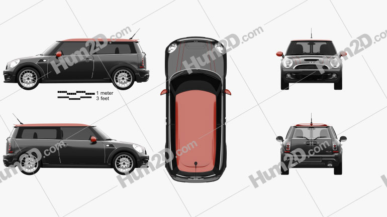 Mini John Cooper Works Clubman 2011 car clipart