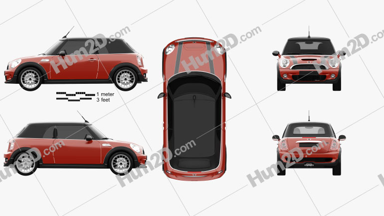 Mini John Cooper Works Cabrio 2011 Blueprint