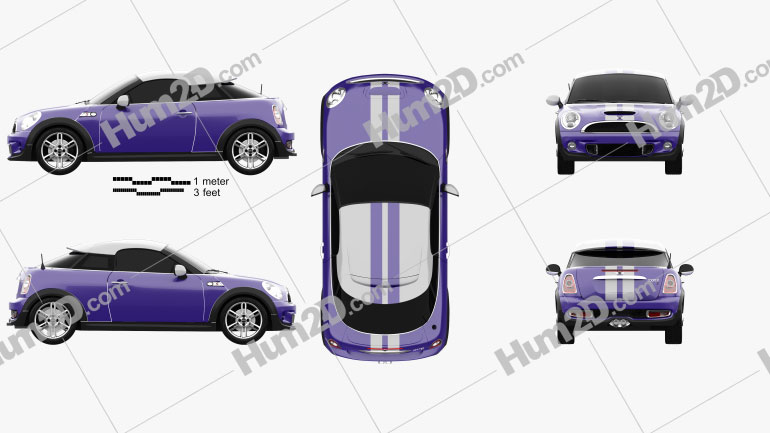 Mini Cooper S coupe 2013 car clipart