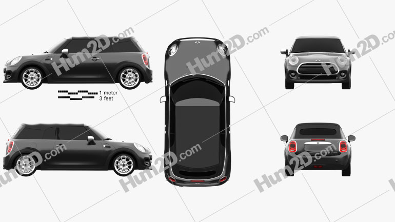 Mini Cooper convertible 2014 Clipart Image