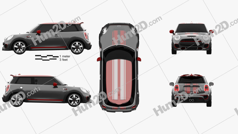 Mini John Cooper Works hardtop 2014 car clipart