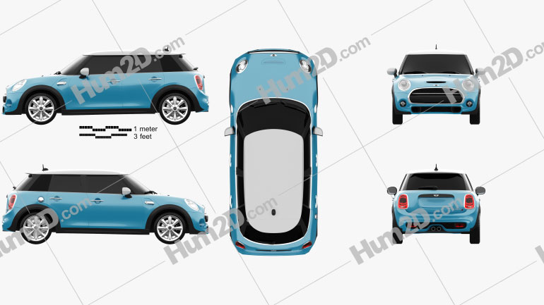 Mini Cooper S 5-türig 2014 car clipart
