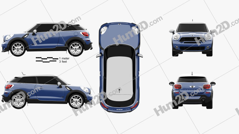 Mini Cooper Paceman S All4 2014 Clipart Image
