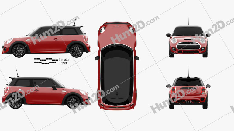 Mini Cooper S F56 hardtop 2015 Clipart and Blueprint - Download ...