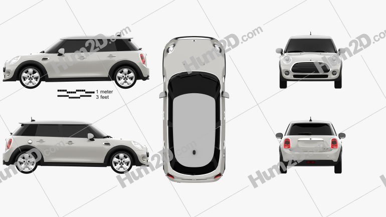 Mini Cooper 5-door 2014 car clipart