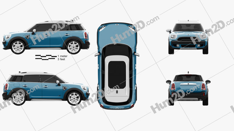 Mini Cooper Countryman S ALL4 2017 car clipart