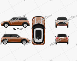 Mini Cooper Classic hatchback de 3 portas 2019 car clipart