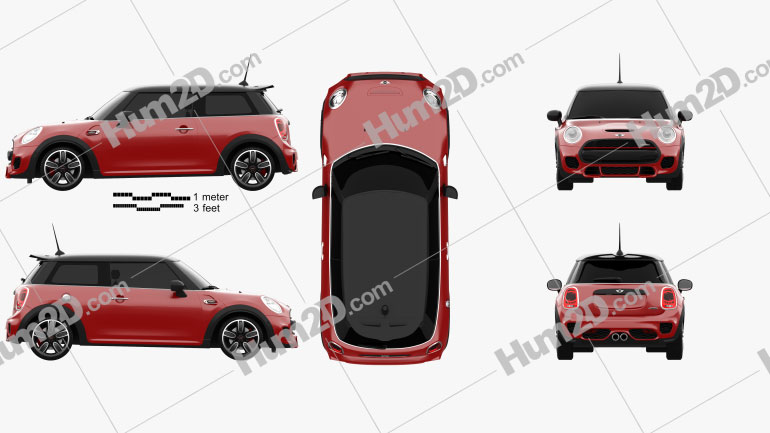 Mini Cooper JCW hardtop 2015 car clipart