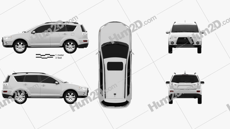 Mitsubishi Outlander GT 2010 Clipart Image