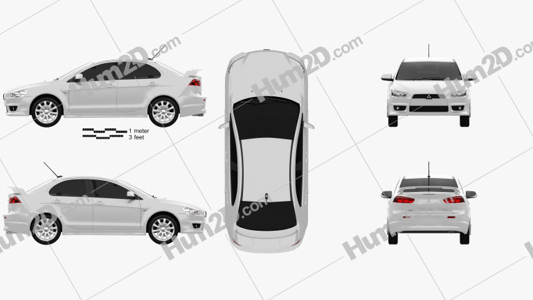 Mitsubishi Lancer Sedan 2009 Blueprint