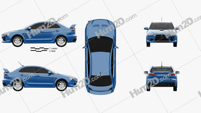 Mitsubishi Lancer Evolution X Blueprint