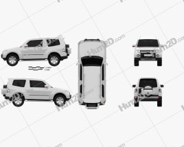 Mitsubishi Pajero de 3 portas 2009 car clipart