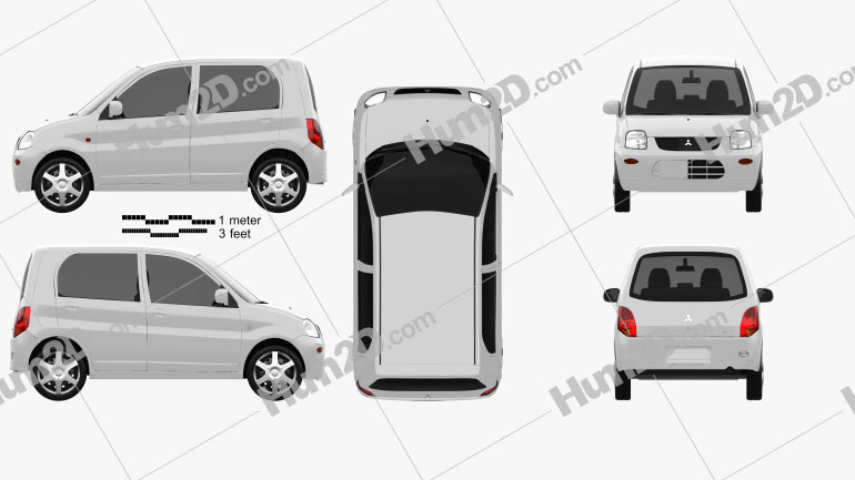 Mitsubishi Minica 5-door 2011 car clipart