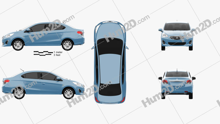 Mitsubishi Attrage 2013 car clipart