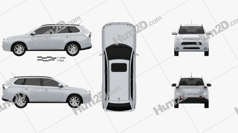 Mitsubishi Outlander PHEV 2013 car clipart