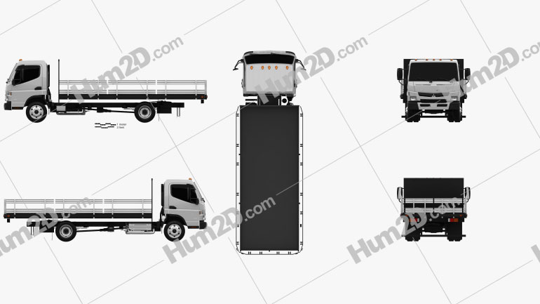 Mitsubishi Fuso Pritschenwagen 2013 Blueprint