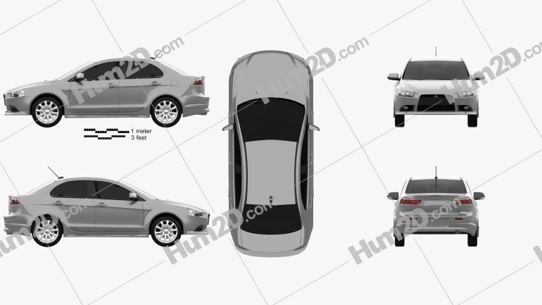 Mitsubishi Lancer sedan 2012 car clipart