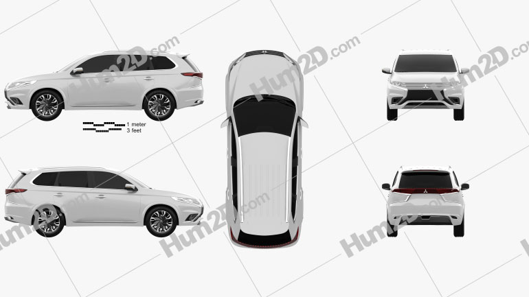 Mitsubishi Outlander PHEV S 2014 car clipart