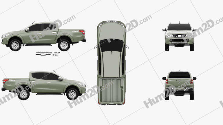 Mitsubishi L200 Triton Double Cab 2015 Clipart Image