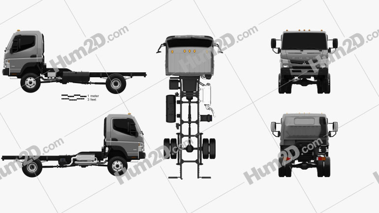 Mitsubishi Fuso Canter Chassis Truck 2013 Clipart Image