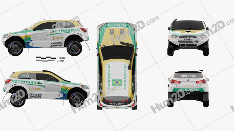 Mitsubishi ASX Dakar Racing 2014 car clipart